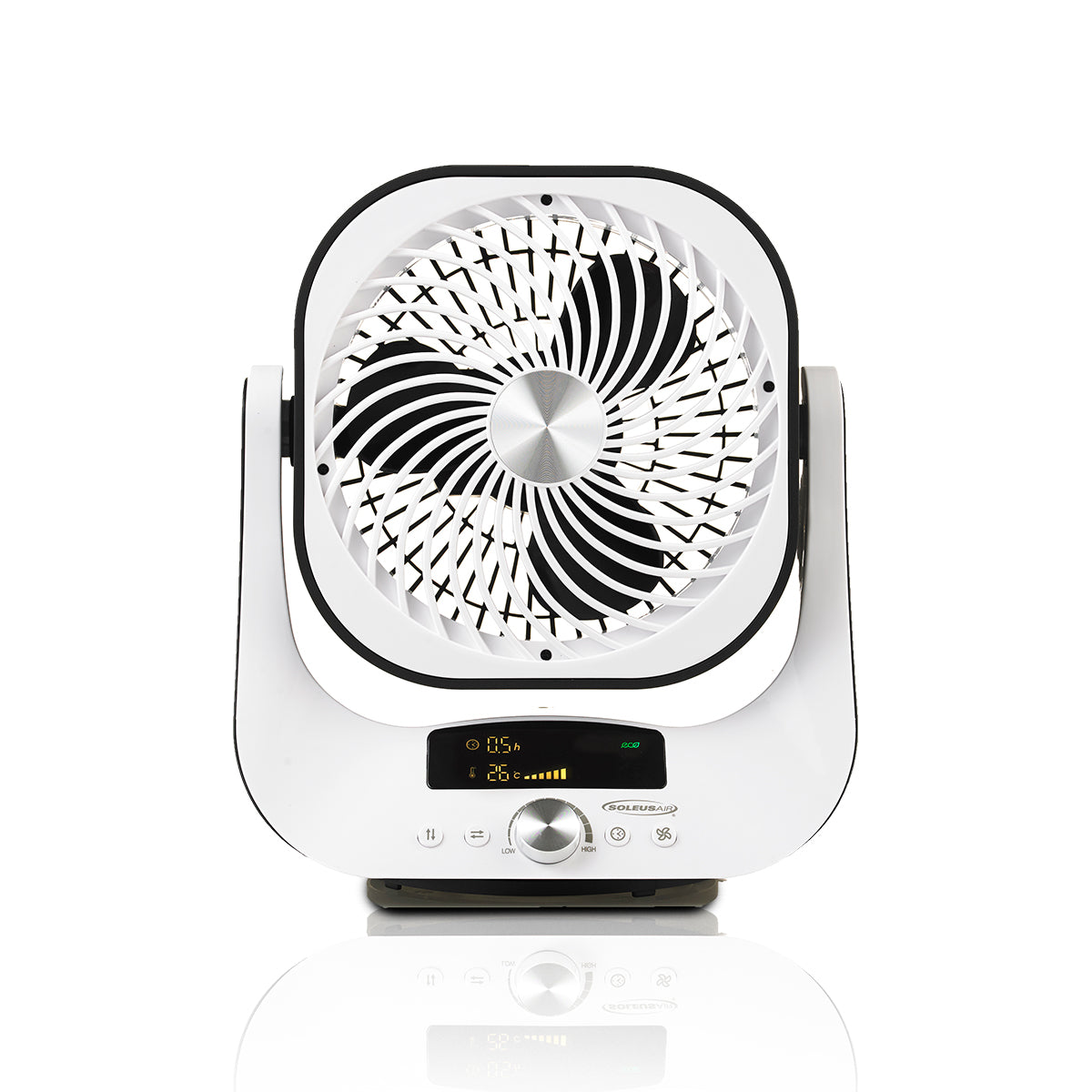 Premium BLDC Circulator Fan with 12 Fan Speeds, Automatic 2-Way Oscillation, Digital Display, 7.5 Hour Auto Timer, Whisper Quiet, For Year Round Use, with Remote Control, Outdoor Indoor Camping Travel